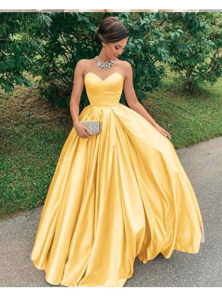 Ball Gown Sweetheart Satin Long Prom Dress Formal Evening Dresses 99501483