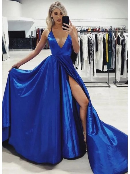 A-Line V-Neck Long Prom Dress Formal Evening Dresses 99501486