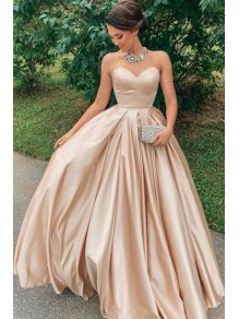 Ball Gown Sweetheart Satin Long Prom Dress Formal Evening Dresses 99501487
