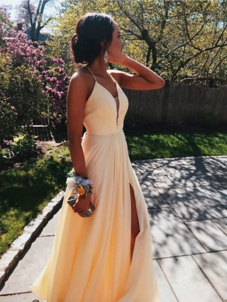 A-Line V-Neck Long Prom Dress Formal Evening Dresses 99501489