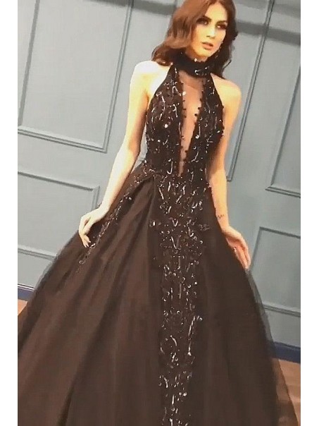 Ball Gown Deep V-Neck Long Prom Dress Formal Evening Dresses 99501500