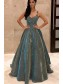 A-Line V-Neck Sparkling Long Prom Dress Formal Evening Dresses 99501504 A-Line V-Neck Sparkling Long Prom Dress Formal Evening Dresses 99501504