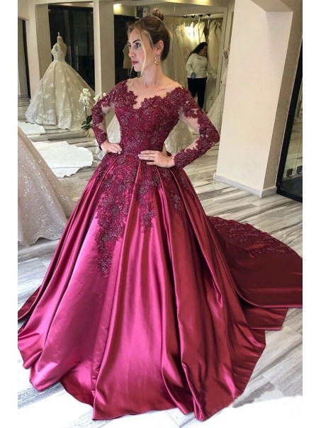 Ball Gown Long Sleeves Lace Long Prom Dress Formal Evening Dresses 99501513 Ball Gown Long Sleeves Lace Long Prom Dress Formal Evening Dresses 99501513