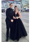 A-Line Long Black Tulle Prom Dress Formal Evening Dresses 99501514