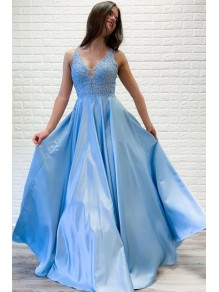 A-Line V-Neck Lace Long Prom Dress Formal Evening Dresses 99501534 A-Line V-Neck Lace Long Prom Dress Formal Evening Dresses 99501534
