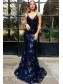 Mermaid Lace V-Neck Long Prom Dress Formal Evening Dresses 99501544
