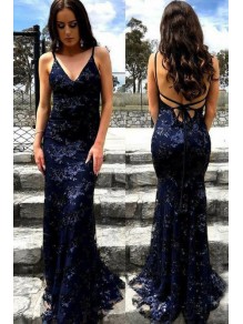 Mermaid Lace V-Neck Long Prom Dress Formal Evening Dresses 99501544 Mermaid Lace V-Neck Long Prom Dress Formal Evening Dresses 99501544
