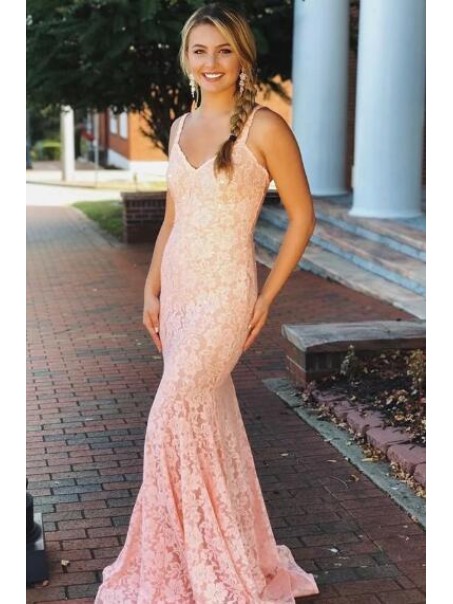 Mermaid Lace V-Neck Long Prom Dress Formal Evening Dresses 99501549 Mermaid Lace V-Neck Long Prom Dress Formal Evening Dresses 99501549