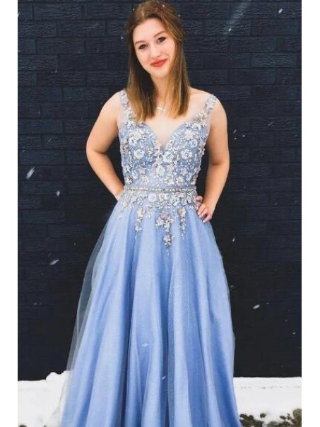 A-Line V-neck Long Prom Dress Formal Evening Dresses 99501555 A-Line V-neck Long Prom Dress Formal Evening Dresses 99501555