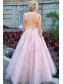 A-Line Lace Tulle V-Neck Long Prom Dress Formal Evening Dresses 99501557