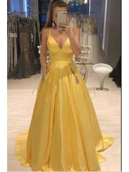 A-Line V-Neck Beaded Long Prom Dress Formal Evening Dresses 99501562 A-Line V-Neck Beaded Long Prom Dress Formal Evening Dresses 99501562