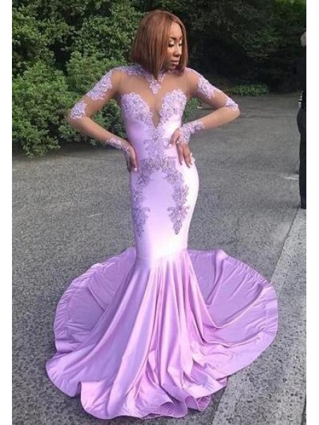 Mermaid Long Sleeves Lace Long Prom Dress Formal Evening Dresses 99501565