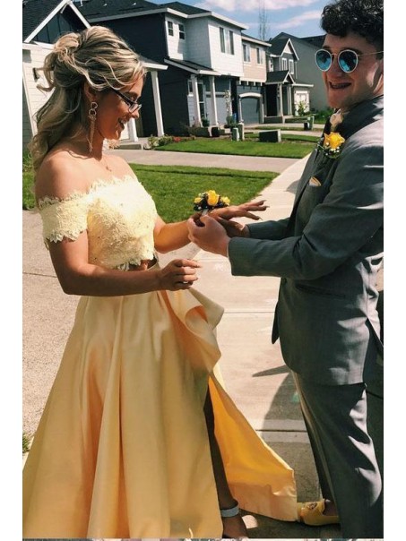 Two Pieces Lace Satin Long Prom Dress Formal Evening Dresses 99501597 Two Pieces Lace Satin Long Prom Dress Formal Evening Dresses 99501597