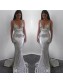 Mermaid Sparkle V-Neck Long Prom Dress Formal Evening Dresses 99501606