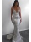 Mermaid Sparkle V-Neck Long Prom Dress Formal Evening Dresses 99501606