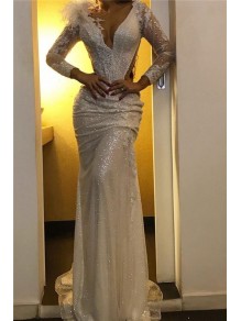 Mermaid Long Sleeves Sparkle Prom Dress Formal Evening Dresses 99501612 Mermaid Long Sleeves Sparkle Prom Dress Formal Evening Dresses 99501612