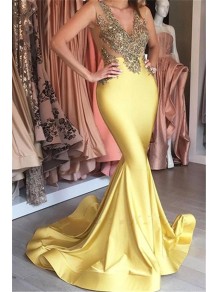 Mermaid V-Neck Long Prom Dress Formal Evening Dresses 99501646