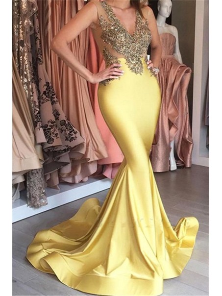 Mermaid V-Neck Long Prom Dress Formal Evening Dresses 99501646
