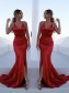 Mermaid V-Neck Long Red Prom Dress Formal Evening Dresses 99501663