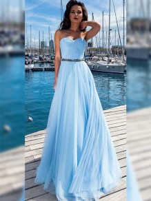 A-Line Beaded Long Prom Dress Formal Evening Dresses 99501682