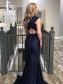 Mermaid Long Navy Blue V-Neck Long Prom Dress Formal Evening Dresses 99501718 Mermaid Long Navy Blue V-Neck Long Prom Dress Formal Evening Dresses 99501718