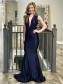 Mermaid Long Navy Blue V-Neck Long Prom Dress Formal Evening Dresses 99501718 Mermaid Long Navy Blue V-Neck Long Prom Dress Formal Evening Dresses 99501718