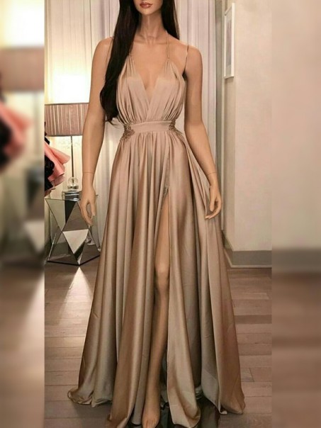 A-Line V-Neck Long Prom Dress Formal Evening Dresses 99501720