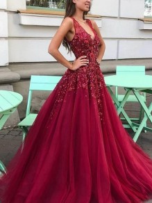 A-Line V-Neck Long Prom Dress Formal Evening Dresses 99501721 A-Line V-Neck Long Prom Dress Formal Evening Dresses 99501721