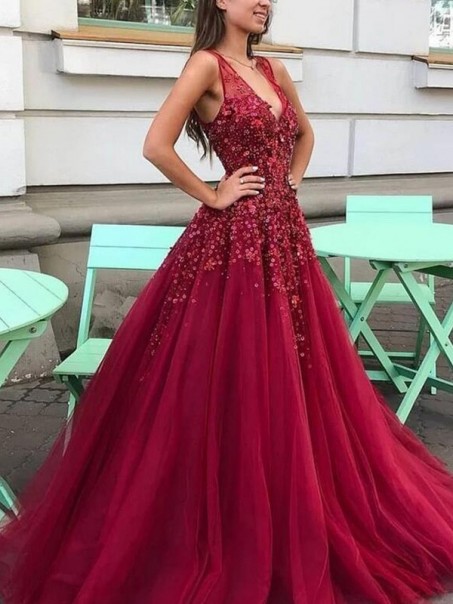 A-Line V-Neck Long Prom Dress Formal Evening Dresses 99501721 A-Line V-Neck Long Prom Dress Formal Evening Dresses 99501721