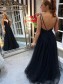 A-Line Beaded Long Black Prom Dress Formal Evening Dresses 99501722 A-Line Beaded Long Black Prom Dress Formal Evening Dresses 99501722