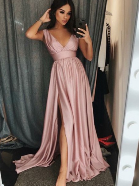 A-Line V-Neck Long Prom Dress Formal Evening Dresses 99501729 A-Line V-Neck Long Prom Dress Formal Evening Dresses 99501729