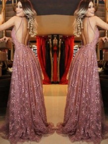 A-Line V-Neck Lace Long Prom Dress Formal Evening Dresses 99501730 A-Line V-Neck Lace Long Prom Dress Formal Evening Dresses 99501730