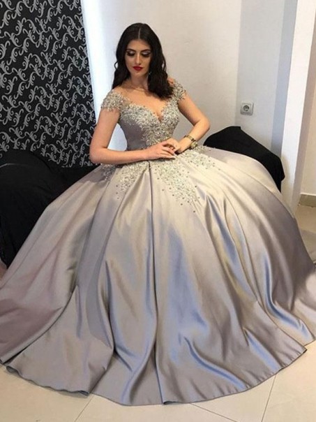 Ball Gown Beaded Lace Long Prom Dress Formal Evening Dresses 99501735