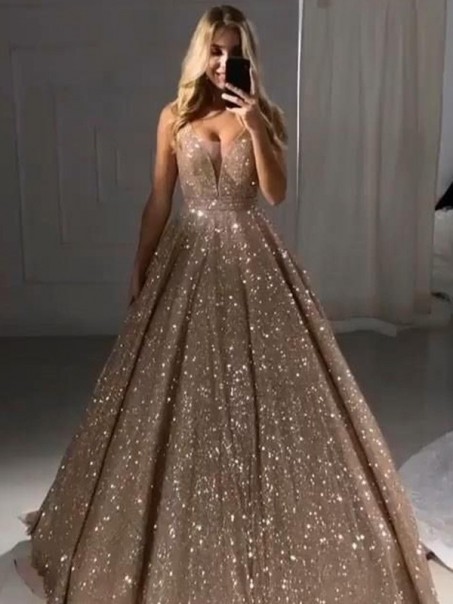 A-Line Sequins V-Neck Long Prom Dress Formal Evening Dresses 99501736 A-Line Sequins V-Neck Long Prom Dress Formal Evening Dresses 99501736