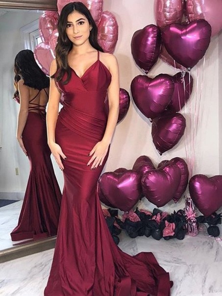 Mermaid V-Neck Long Prom Dress Formal Evening Dresses 99501739