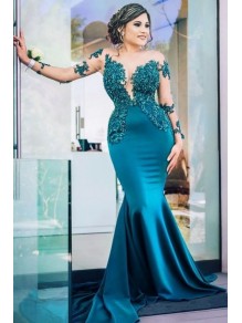 Mermaid Long Sleeves Lace Prom Dress Formal Evening Dresses 99501760
