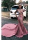 Mermaid Lace Long Pink Prom Dress Formal Evening Dresses 99501778