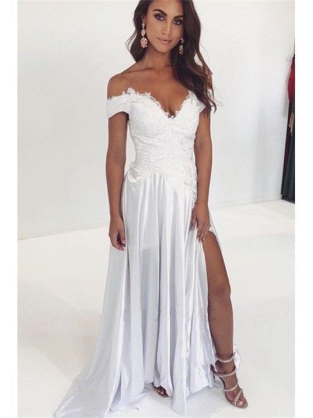 A-Line Lace Off-the-Shoulder Long Prom Dress Formal Evening Dresses 99501792 A-Line Lace Off-the-Shoulder Long Prom Dress Formal Evening Dresses 99501792