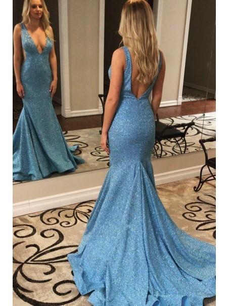 Mermaid V-Neck Sparkle Long Prom Dress Formal Evening Dresses 99501793 Mermaid V-Neck Sparkle Long Prom Dress Formal Evening Dresses 99501793