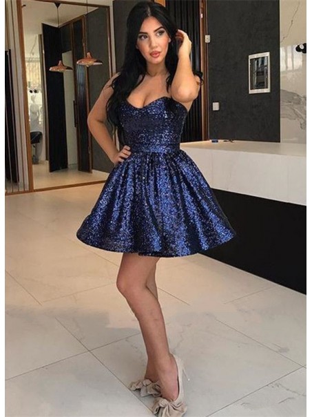Short/Mini Strapless Sequins Prom Dress Homecoming Cocktail Dresses 99501795