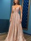 A-Line V-Neck Sequins Long Prom Dress Formal Evening Dresses 99501803