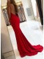 Elegant Mermaid Beaded Lace Long Red Prom Dress Formal Evening Dresses 99501809