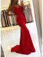 Elegant Mermaid Beaded Lace Long Red Prom Dress Formal Evening Dresses 99501809