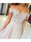 A-Line Off-the-Shoulder Prom Dresses Formal Evening Gowns with Lace Appliques 99501812