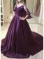 Ball Gown Lace V-Neck Long Prom Dresses Formal Evening Gowns 99501821