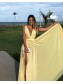 A-Line V-Neck Long Prom Dresses Formal Evening Gowns with Side Slit 99501823