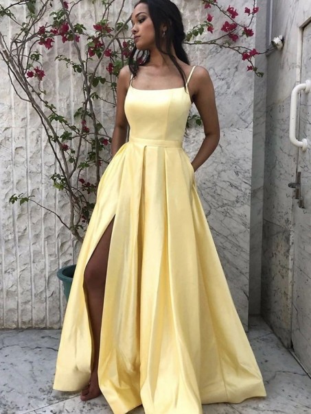 A-Line Spaghetti Straps Long Prom Dresses Formal Evening Gowns 99501830