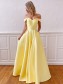 A-Line Off-the-Shoulder Long Prom Dresses Formal Evening Gowns with Pockets 99501844