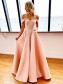 A-Line Off-the-Shoulder Long Prom Dresses Formal Evening Gowns with Pockets 99501844