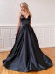 A-Line Spaghetti Straps V-Neck Long Black Prom Dresses Formal Evening Gowns 99501852 A-Line Spaghetti Straps V-Neck Long Black Prom Dresses Formal Evening Gowns 99501852